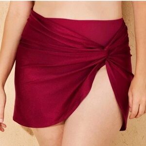 Shade & Shore Burgundy Swim Sarong NWT